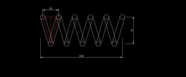 CAD畫二維彈簧
