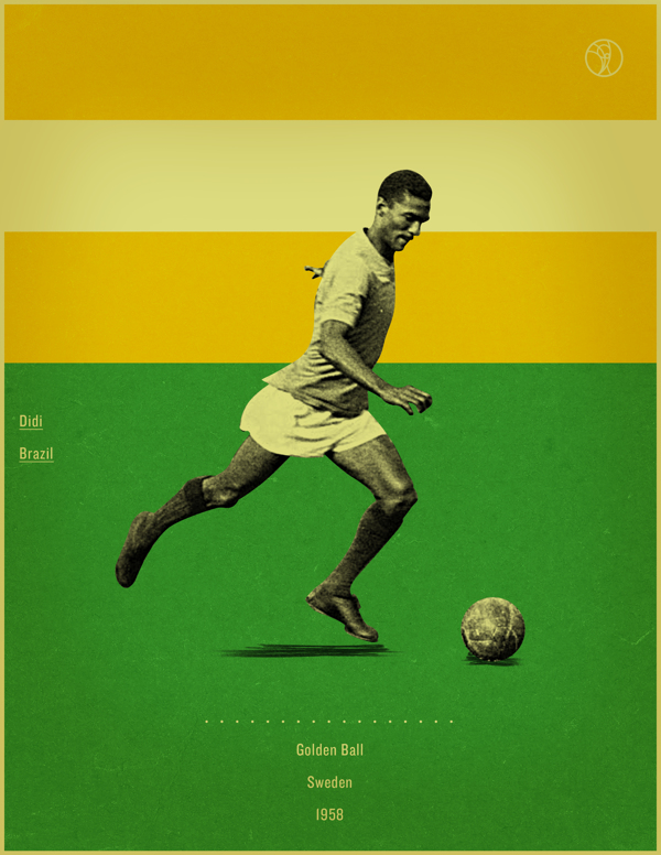 Didi Sweden 1958 world cup fifa golden ball winner poster illustation