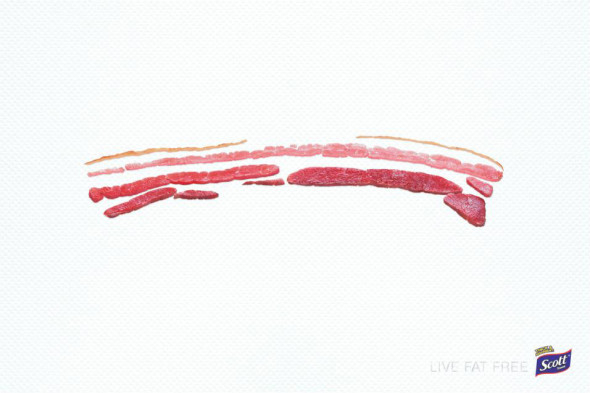 吸油紙創意廣告設計圖片-五花肉