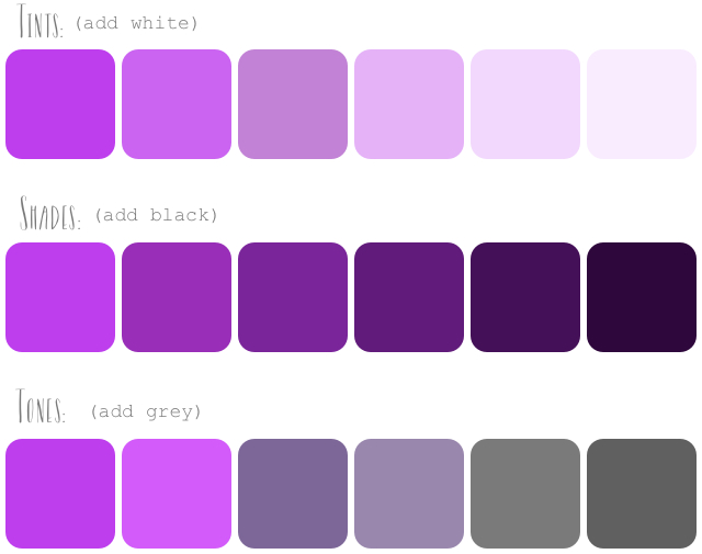 How to Create Color Palettes / tints, shades, and tones