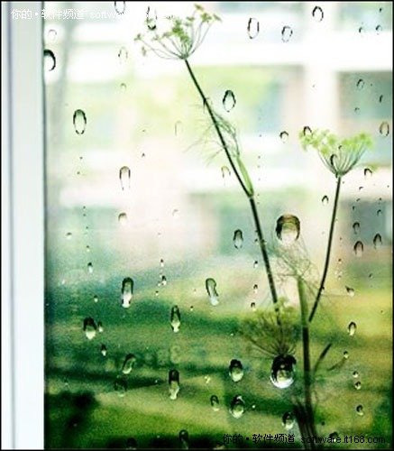 用美圖秀秀制作憂傷的窗外雨滴LOMO照片
