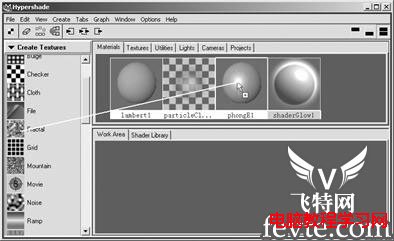 Maya 7.0 常用功能-Hypershade窗口 飛特網 MAYA入門教程