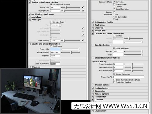 Maya配合Mentalray渲染真實辦公桌面,無思設計網wssj1.cn