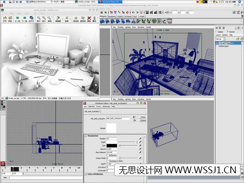 Maya配合Mentalray渲染真實辦公桌面,無思設計網wssj1.cn