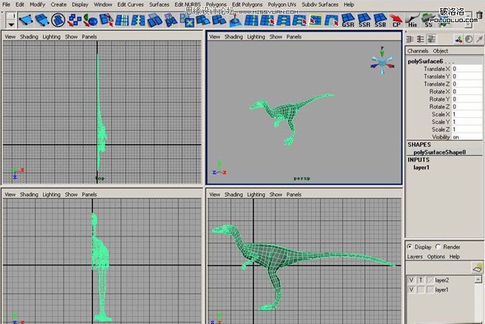 Maya建模教程：制作真實的恐龍(3),PS教程,思緣教程網