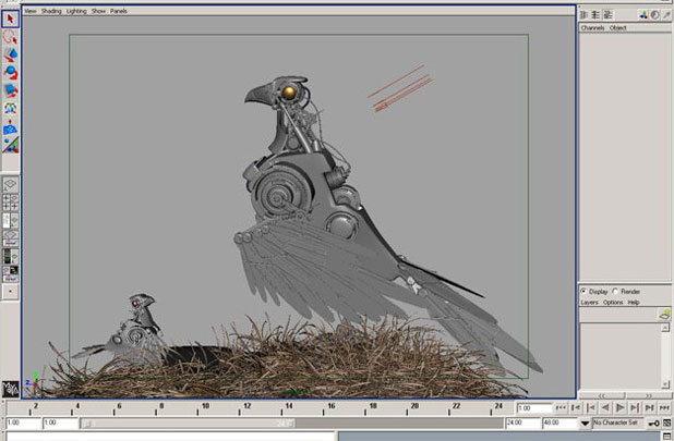 Maya制作卡通機械鳥 三聯網 MAYA角色動畫教程