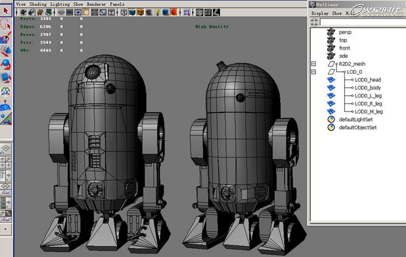 MAYA制作《星球大戰》中的機器人R2D2 三聯網 MAYA建模教程