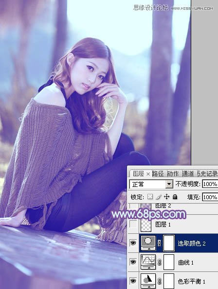 Photoshop調出美女照片夢幻紫色場景,PS教程,思緣教程網