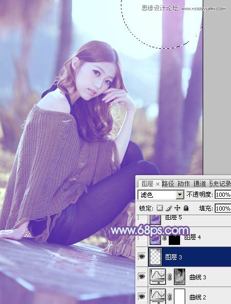 Photoshop調出美女照片夢幻紫色場景,PS教程,思緣教程網