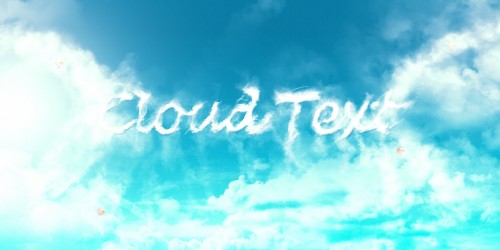 Photoshop制作清爽潔白的雲朵字