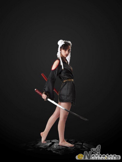 Photoshop打造美女武士的刀光劍影