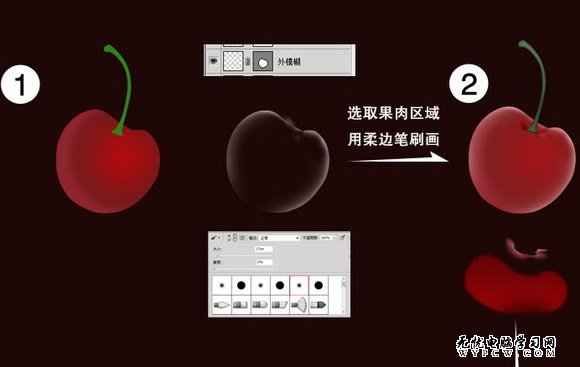 Photoshop制作一顆漂亮的紅色櫻桃