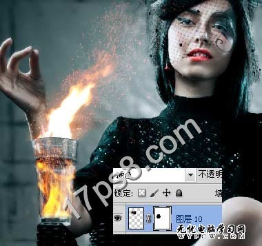 Photoshop合成玩火的女魔術師