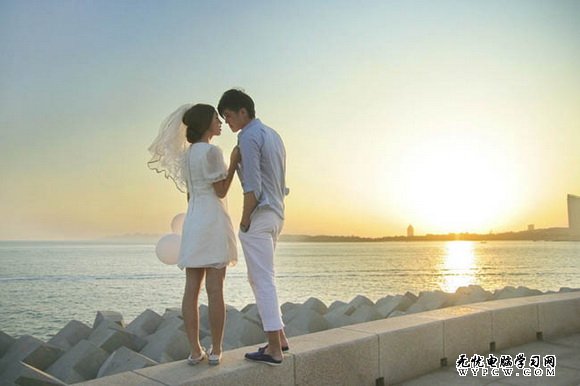 Photoshop打造海邊情侶浪漫鮮艷效果