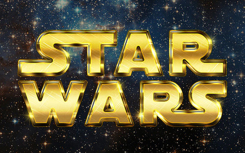 Photoshop制作非常大氣的金色星戰標題立體字  三聯