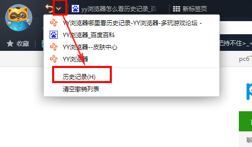 yy浏覽器看歷史記錄的圖文教程