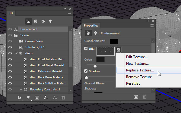 Photoshop利用自帶的3D工具制作閃爍的舞廳燈光立體字