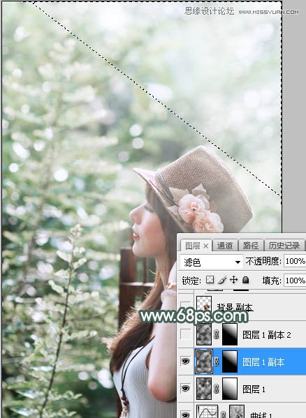 Photoshop調出春季外景女孩唯美藍色調,PS教程,思緣教程網