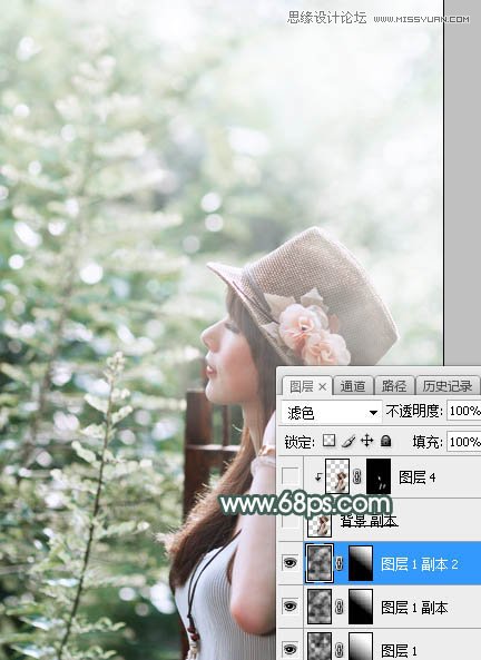 Photoshop調出春季外景女孩唯美藍色調,PS教程,思緣教程網