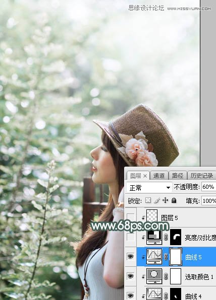 Photoshop調出春季外景女孩唯美藍色調,PS教程,思緣教程網