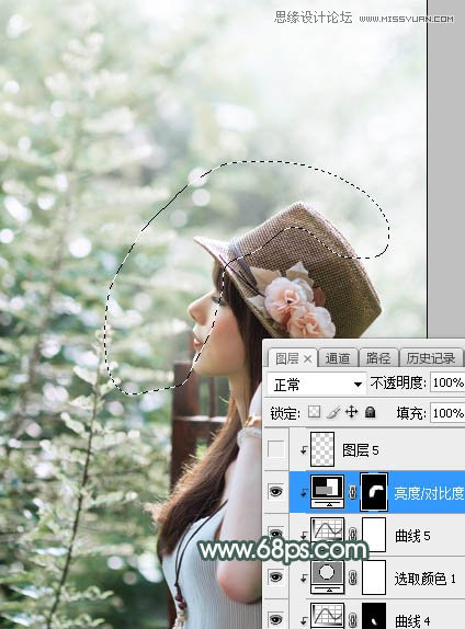 Photoshop調出春季外景女孩唯美藍色調,PS教程,思緣教程網