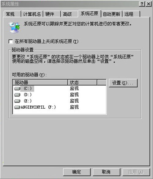 不是只有xp才能有系統還原,win2003同樣也可以!