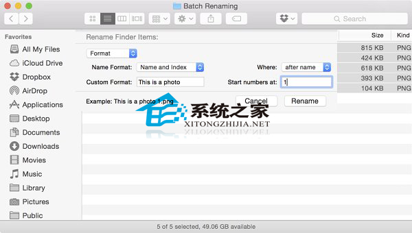  Mac OS X Yosemite使用自帶工具批量更改文件名的方法
