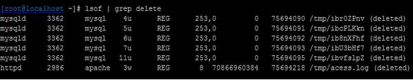  如何解決Linux系統文件已刪除但空間未釋放的情況