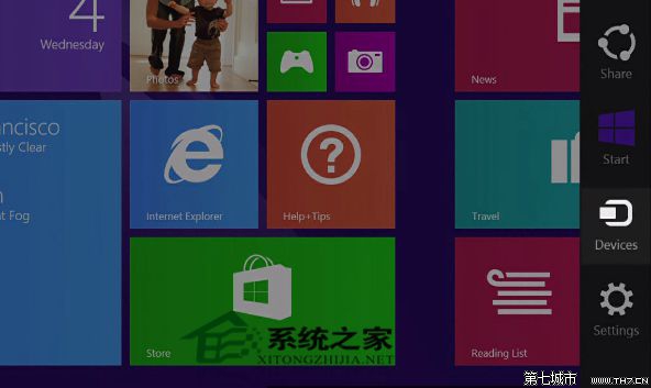 Win8系統右側滑出的“設備”超級按鈕如何使用 三聯