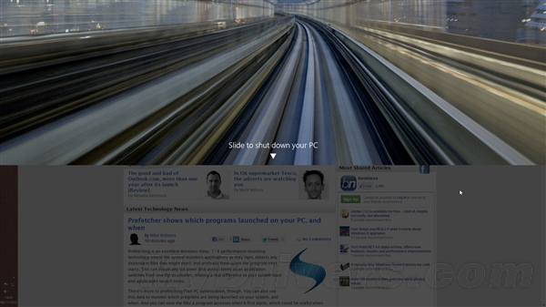 開啟Windows 8.1“滑屏以關閉你的PC”的方法   三聯
