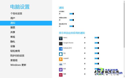 Win8實用技巧之通知管理與財經應用