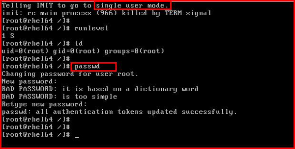 Linux如何在單用戶模式下破解root密碼