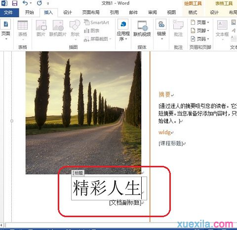 word2013如何制作封面(2)