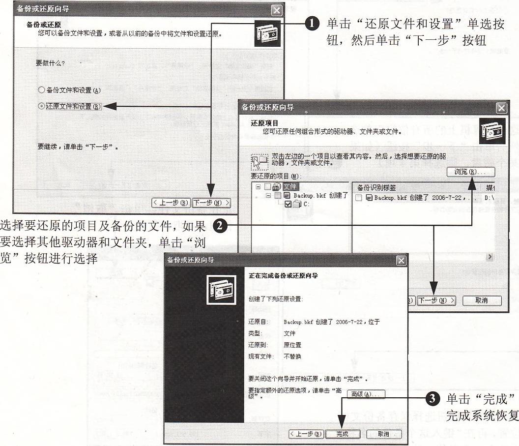 怎樣使用“備份”工具恢復系統